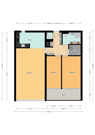 Floorplan - Klaroenstraat 253, 2287 CH Rijswijk